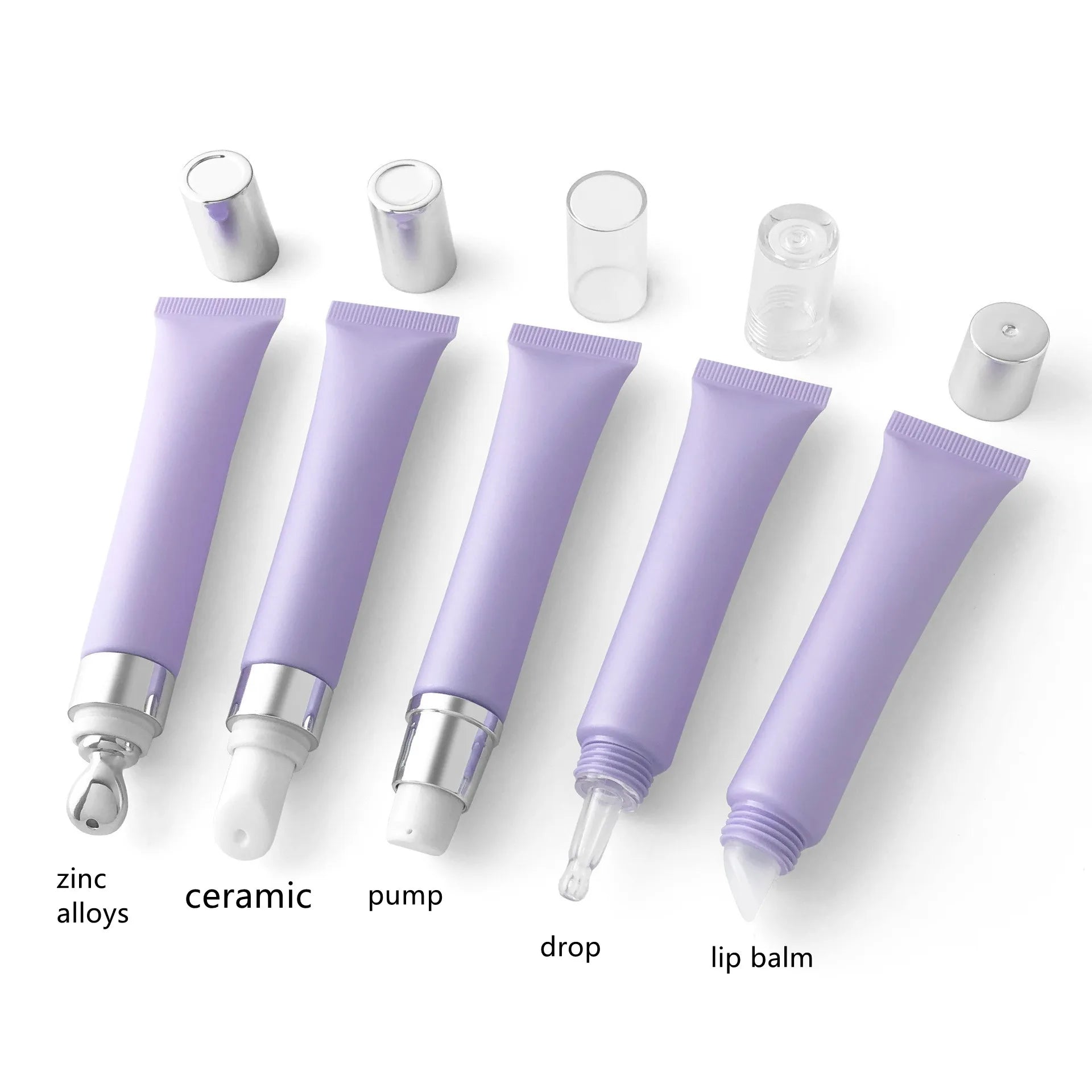 20g Empty Purple Cosmetic Soft Tube Liquid Foundation  Eye Cream Essential Oil Vacuum Bottle Plastic Separate Bottle