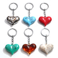 Vintage Bright Acrylic Resin Geometric Three Dimensional Heart Shape Chain Pendant Key Chain