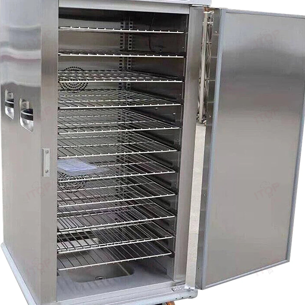 Single Door Stainless Steel Mobile Food Warmer Cart 220V Stainless Food Warmer Cart