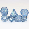 RPG 16mm Custom Dice Set Polyhedral Dnd Resin Grayish Blue Iridescent Dice Set