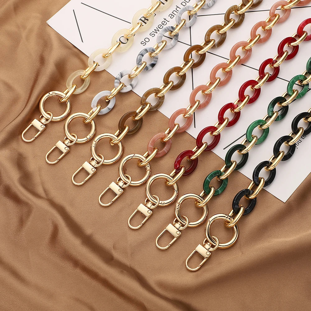 New Style Fashion Optional Acrylic Hand Chain Shoulder Strap Metal Accessories Resin Chain Straps for case Phone Acrylic Chain