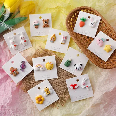 Japan and Korea Style Cartoon Earrings Simple Cute Sweet Personality Earrings Animal Earring for Women