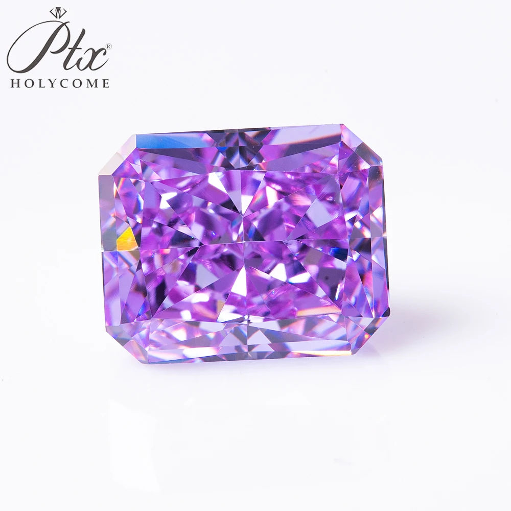 Size 8x10mm RADIANT CUT  5A+ New PURPLE Color CZ Zircon Stone Synthetic Gems Cubic Zirconia for Jewelry HOLYCOME