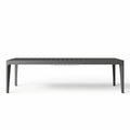 FERLY Modern Outdoor Furniture Patio Garden Handcrafted Aluminum Dining Set Aluminum Angled Arms Dining Table