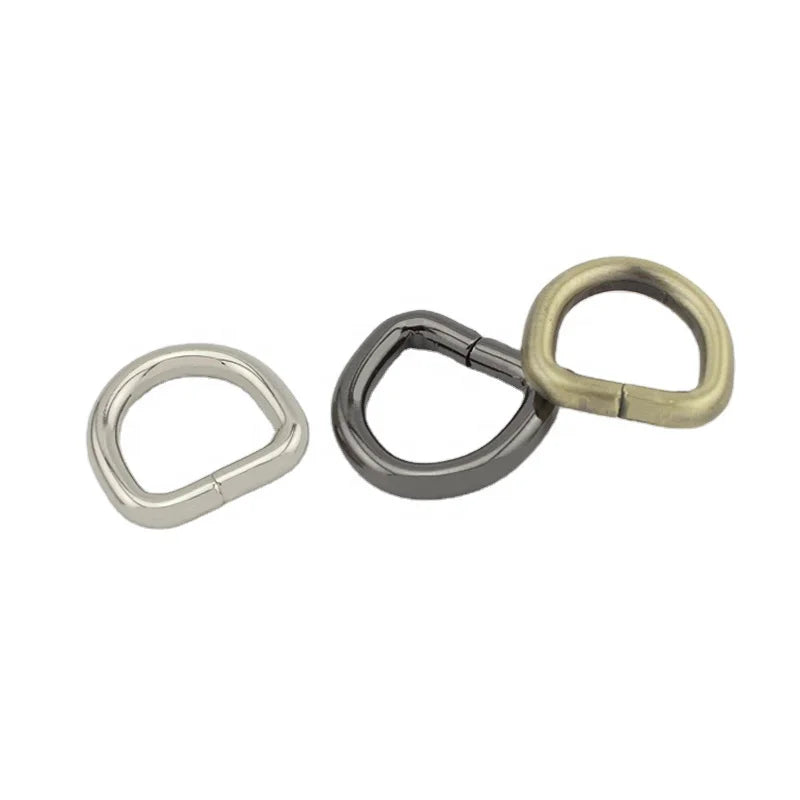 Nolvo World 15*15 mm 5/8" Adjustable Metal D Rings-6 Colors Available Customizable Logo for Leather Goods Bag Making Accessories