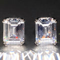 CAOSHI Contracted Style Rectangle Design Bling Bling White Crystal 3A Zircon Earrings for Women Fashion Party CZ Stud Earrings