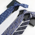 Cheap Wholesale Good Quality Contrast Neck Ties Stock Jacquard Navy Necktie Ties Manufacturer High Visibility Necktie
