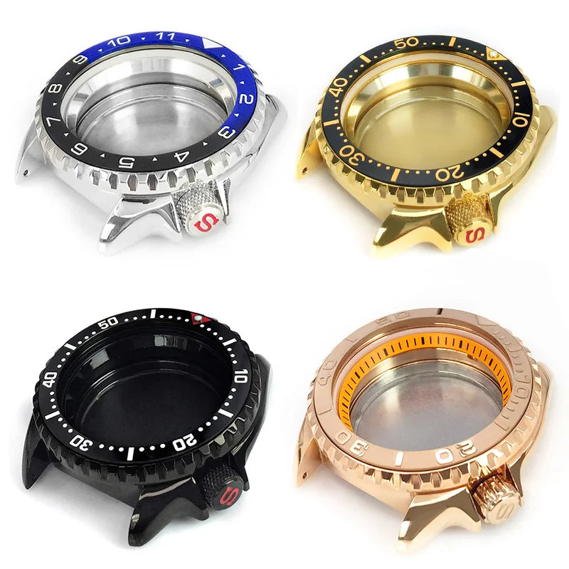 Stainless Steel 42mm Shiny Watch Case Ceramic Bezel Insert SKX007 Divers Fit NH35 36 Movement Parts Wristwatch Tools