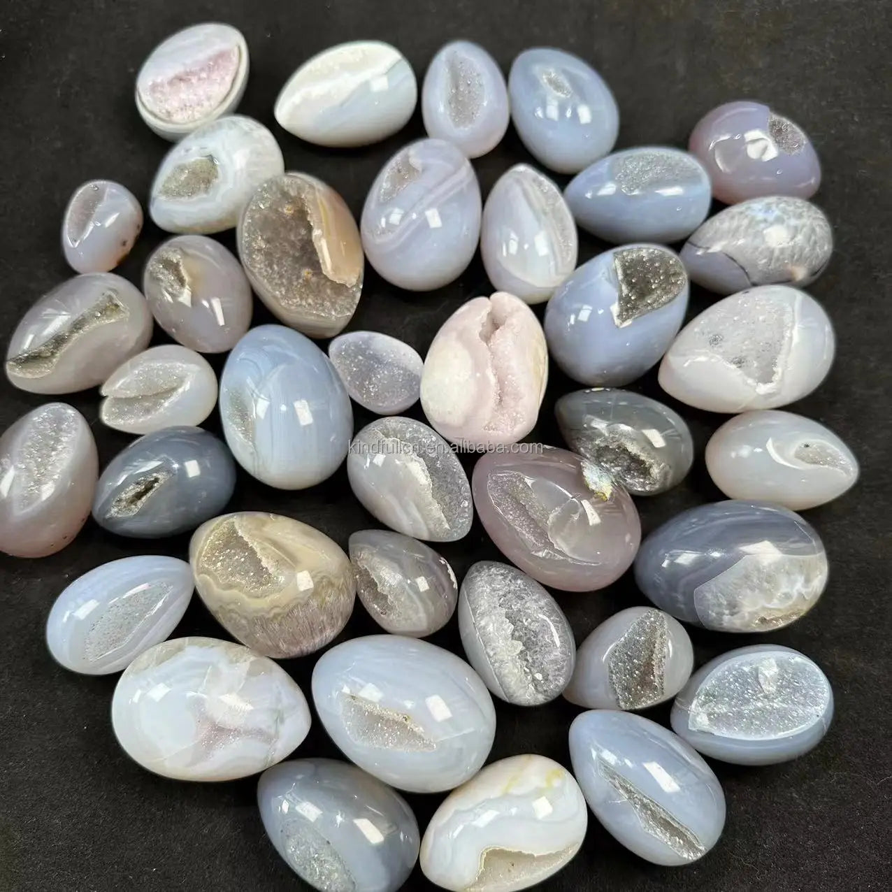 Wholesale Natural Open Smile Agate Geode Egg Quartz Geode Eggs for Decoration