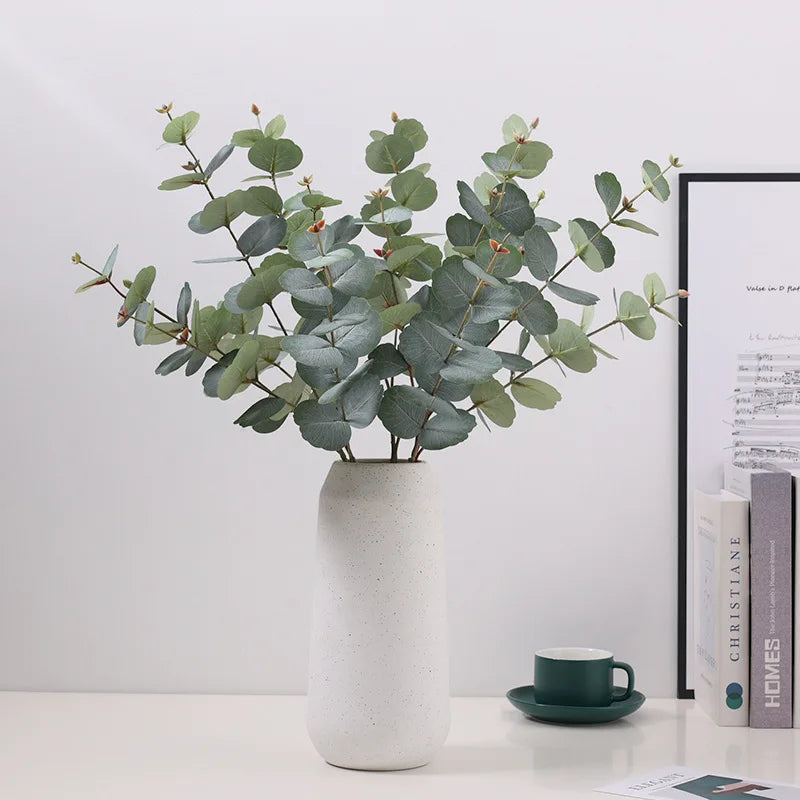 M262 Natural Flowers Silver Dollar Leaf Eucalyptus Stems Artificial Plant Leaves Decorations for Home Party Wedding