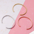 New Stainless Steel Fashion Plain Bracelet for Women and Girls Bridesmaid Gift C Shape Open Bangle Friendship Bracelet