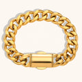 Fashion Hip Hop Jewelry Stainless Steel 18K Gold Plated Waterproof Chunky Chain Bracelet for Women Men