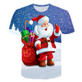 Wholesale Custom 3D Printed Anime Santa Claus Christmas T-shirts for Children and Women Made of Knitted Fabric