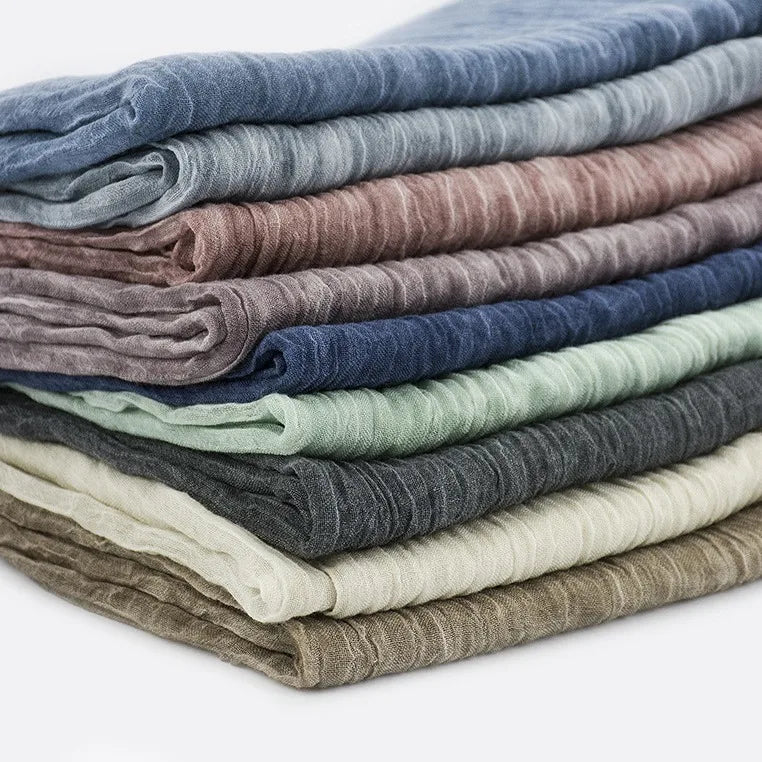 Cotton Linen Scarf 2025 Spring Autumn Thin Style Crinkle Modal Scarf Pleated Women's Scarf Shawl Wholesale 190*85cm 130g