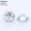 Starsgem Cheapest Moissanite Diamond Per Carat Bottom Light Blue Top See Super clear Round Loose  Prices Bluish Moissanite