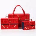 In Stock Custom Wedding Candy Dragees Container PU Leather Cardboard Box with UV Coating and Embossing for Candy Storage