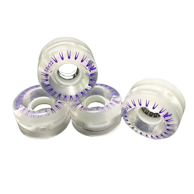 Double-Row Wear-Resistant PU Wheels for Indoor/Outdoor Quad Roller Skates JINGYING Brand Model 58*32 Flash Wheel Accessories