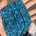 Wholesale Natural Blue Apatite 4*3mm 3*4mm Aceted Rondelle Beads Spacer Faceted Rondelle Stone Beads for Jewelry Mak