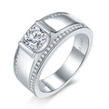 Moissanite Ring Men Lab Diamonds Moissanite Diamond Custom Luxury 6.5mm 925 Sterling Silver Mens Ring