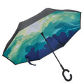 Flower Print Inside Umbrella Upside Down Umbrella Inside Out Reversed Umbrella