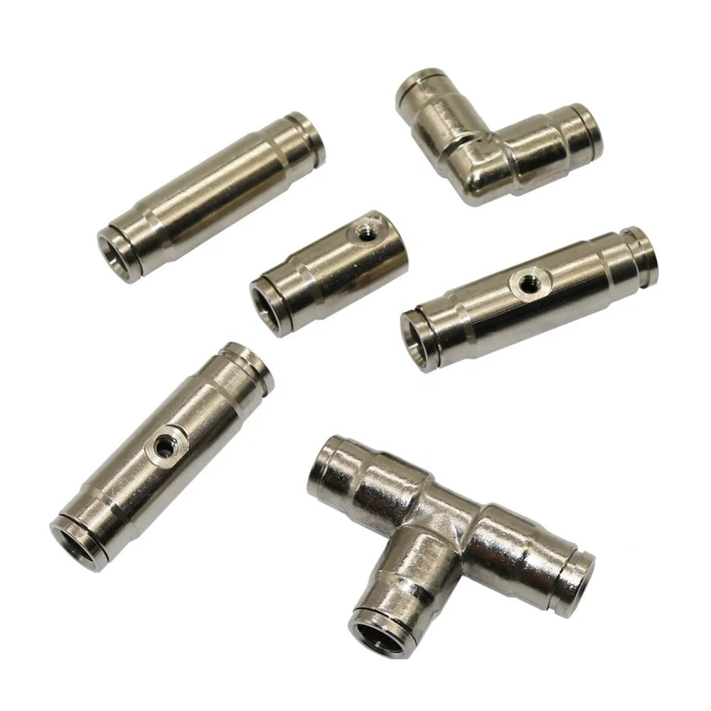 Brass 3/8 Inch High Pressure Quick Hose Elbow/Straight/T Connector Coupling for Misting Nozzles MegaBDM