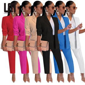 Liu Ming Autumn Winter 2024 New Fashion Women Suit Office Casual Clothing Blazer Trousers 2 Piece Set