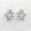 Sterling Silver 3*3mm Semi Mount Stud Earrings Empty Frame Support Blank Setting S925 Base Without Center Stone for DIY Inlay