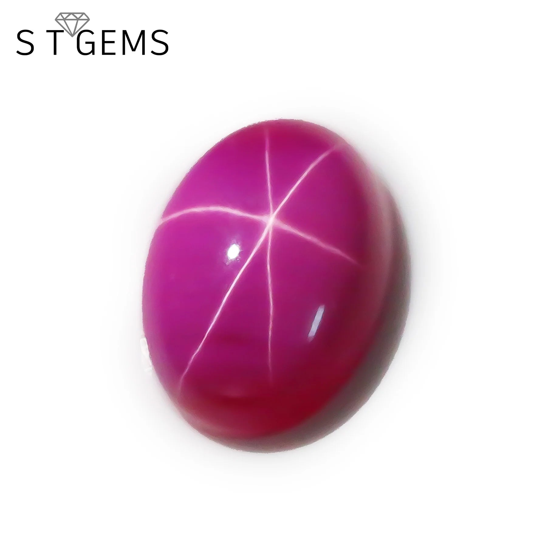 7x9mm Oval Flat Back Cabochon Synthetic Star Ruby Gemstone