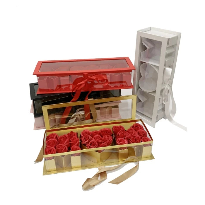 Mother's Day Gift Set Box with Monogram Fruit & Flower Design Transparent Top Embossed Matt Laminated Made Recycled Materials