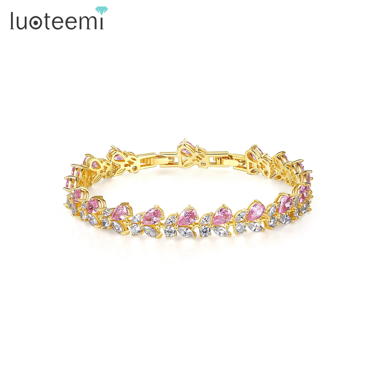 LUOTEEMI Charm Colorful Zircon Bohemian Woman Zirconia Designer Girl Lady Luxury Bracelet Jewelry