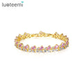 LUOTEEMI Charm Colorful Zircon Bohemian Woman Zirconia Designer Girl Lady Luxury Bracelet Jewelry