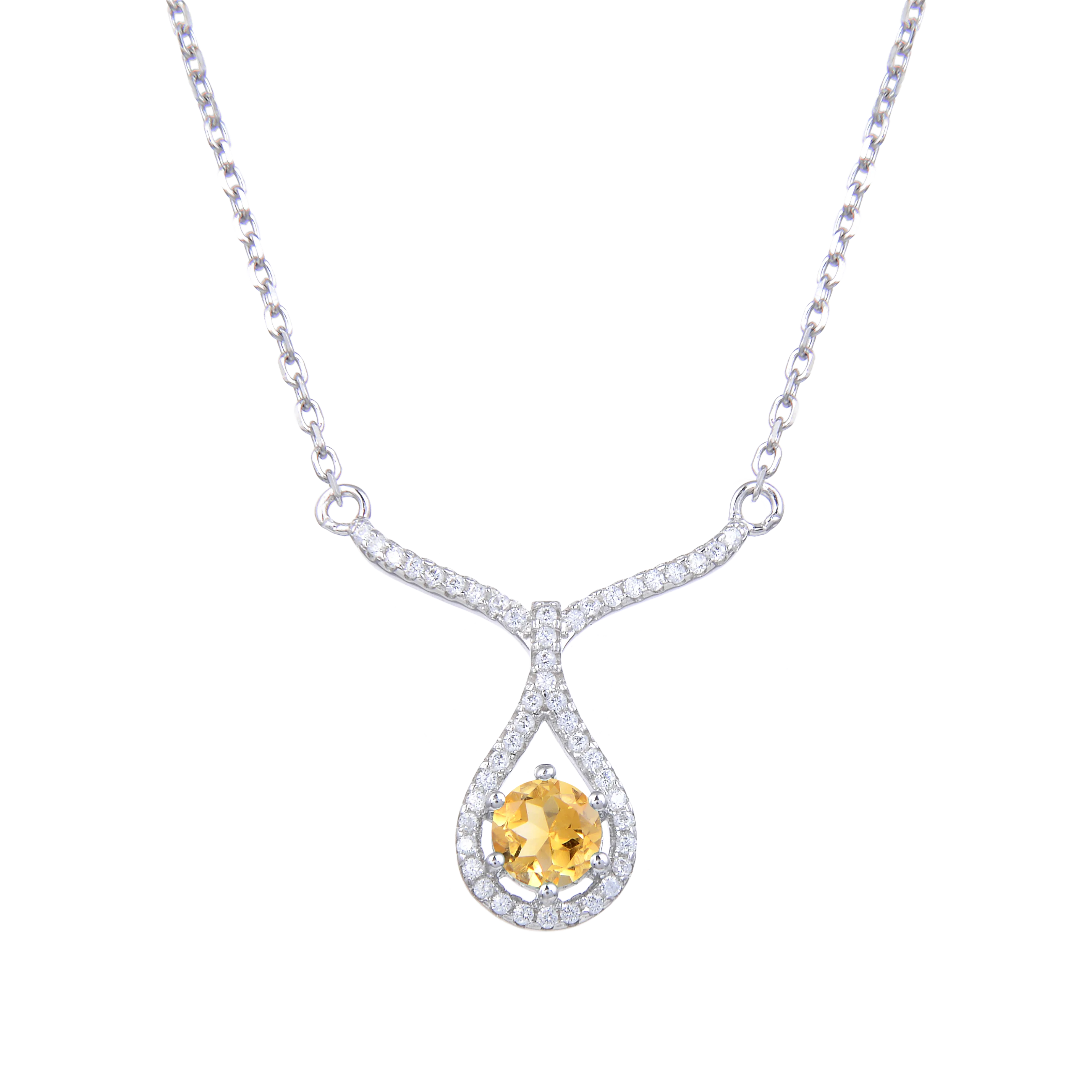 Abiding Natural Stone Initial 925 Sterling Silver Necklace Necklace Custom Jewelry Necklace Personalized Gemstone Jewelry