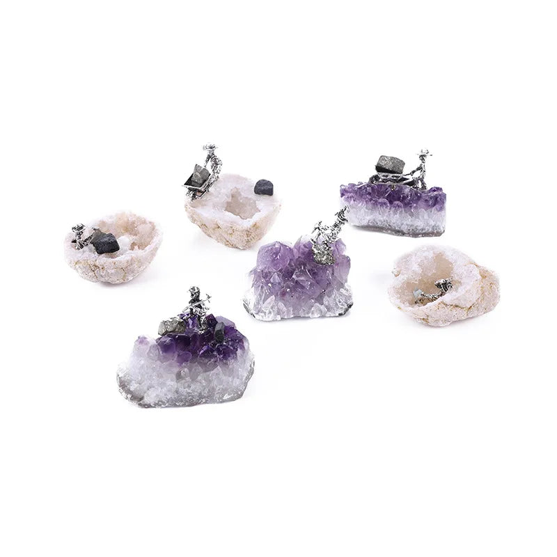 Wholesale Natural Crystal Agate Amethyst Cluster Cave Piece Decorations Mineral Specimens