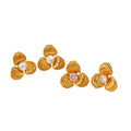 Shescity Best Selling Trendy Flower Designer Stud Earrings Gold Plated Stainless Steel Pearl Zircon Earrings Jewelry for Women