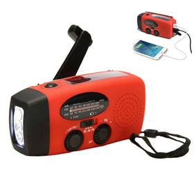Multifunctional Solar/Crank Dynamo Powered Hand Radio AM/FM/NOAA Weather Radio Emergency LED Flashlight Power Bank ABS Material