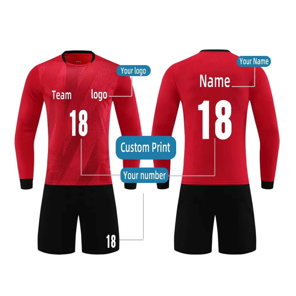 Long Sleeve Football Uniform Football Shirt Custom Dropshipping Football Shirts