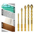 ALLUSE 7mm Hex Shank Titanium Twist Drill Set 4-12mm for Glass and Concrete Tile Drilling