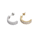 ES071 Fashion 925 Silver Cz Ear Cuff for Women Girls 2020 Bohemia Hoop Round C-shape Statement Stud Earring Female Jewelry Gift
