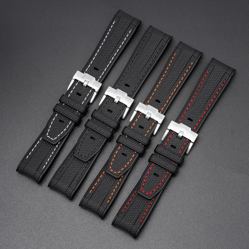 Customized 20mm Premium Curved End Silicone Rubber Strap Watch Band Replacement for Omege X Swath Moonswatch