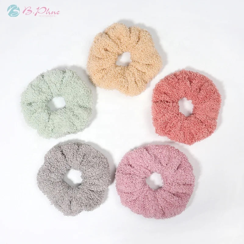 Wholesale Women Ponytail Holder Towel Hair Tie Scrunchie Microfiber Rose Scrunchies Girls Hair Accessories
