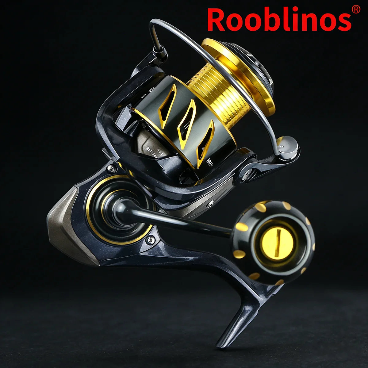 [Germany Stock] Rooblinos SW Left Hand Aluminum Alloy Nylon Saltwater Stream Fishing Reel 5.1:1 Gear Ratio 10-Bearing Line Twist