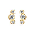 Hainon S925 Sterling Silver Round Zircon Geometric Personality Design Ladies Graceful Stud Earrings