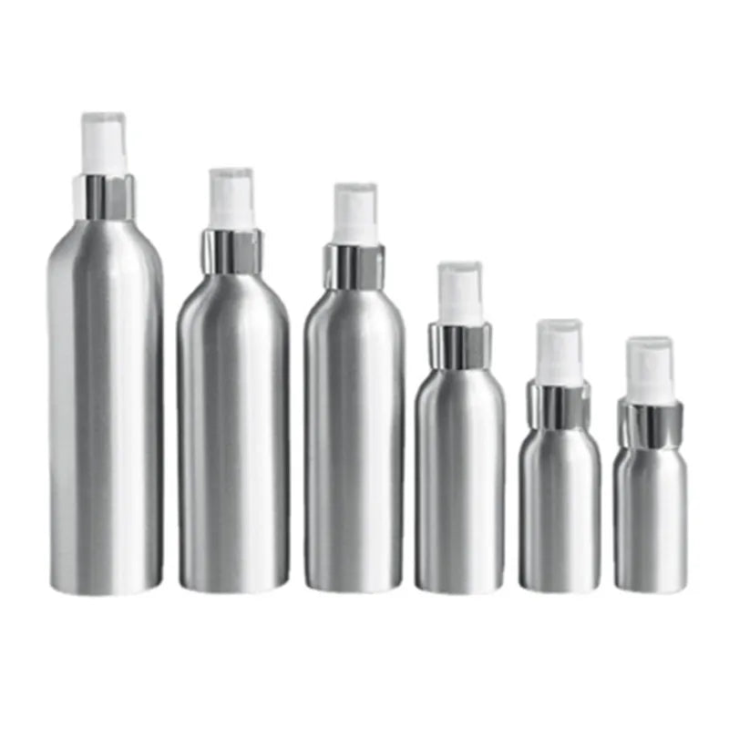 50ml 100ml 200ml 300ml 500ml 1000ml Silk Printing Shiny Fragrance Aluminium Lotion Pump Bottles with Metal Clip for Body Spray