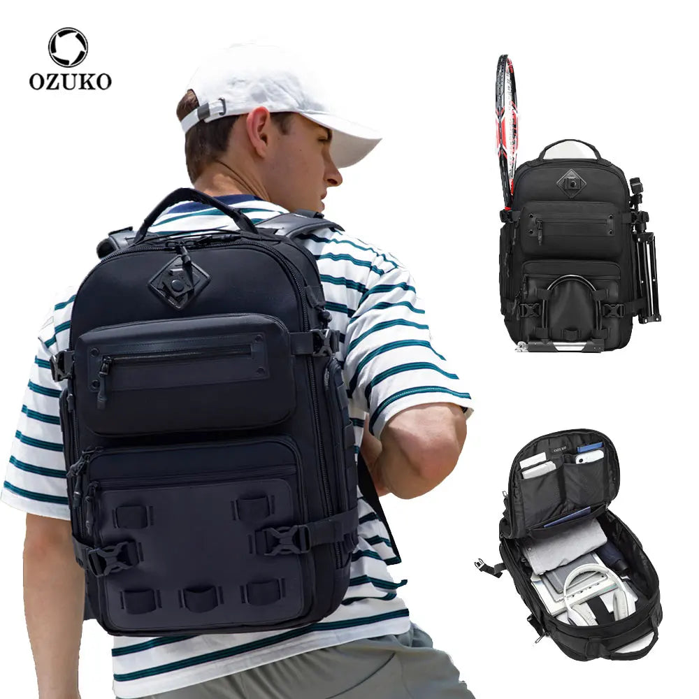 Ozuko 9601 Tactical Mochilas Juvenil Design School Korean Backpack Bag for Men Business Laptop Computer Backpack