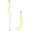 PVD 18K Gold Plated Stainless Steel Jewelry Irregular Wave Drop Earrings Long Chain Trendy for Women Gift Earrings EB181066