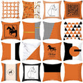 Wholesale New Design Modern Minimalist Abstract Orange Throw Pillow Case 18x18 Inch Home Decoration Cushion Cover