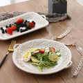 Creative America Retro Kiln Ceramic Plate Relief Double-ear Western Dessert Plate