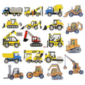 Hot Sale Wholesale Price Yellow Color Engineering Construction Vehicle Theme Iron on Embroidery Children Diy Patches