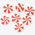 Bulk 20MM Christmas Polymer Clay Slices Sprinkles Red White Peppermint Sugar Sprinkles Slime Handcraft DIY Artificial Figurine