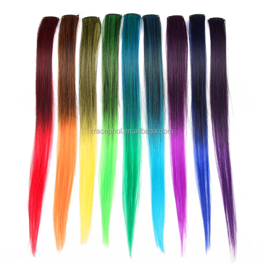 57 Colors Smooth Straight Natural One Slice One Clip Hairpiece Ombre Colors Hair Extension Clip in
